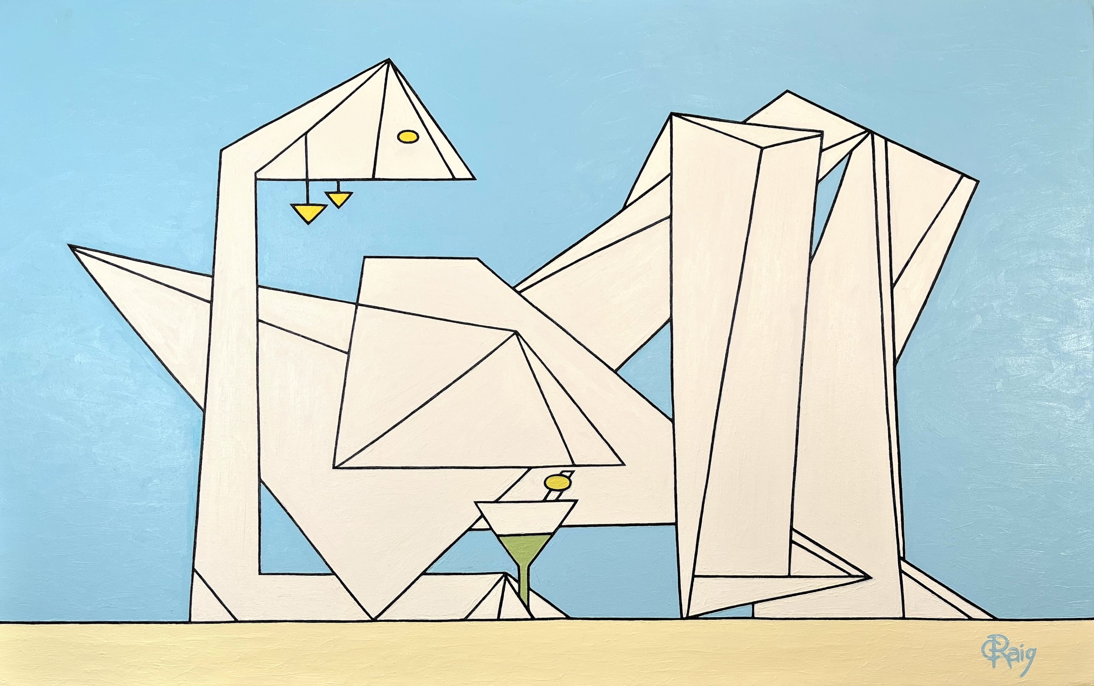 Painting: TIME TO UNWIND, 54 x 34.25 inches